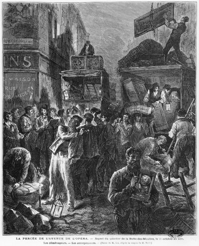 Construcción de la Avenida de la Ópera, Butte des Moulins, 15 de octubre de 1876 de Frederic Theodore Lix